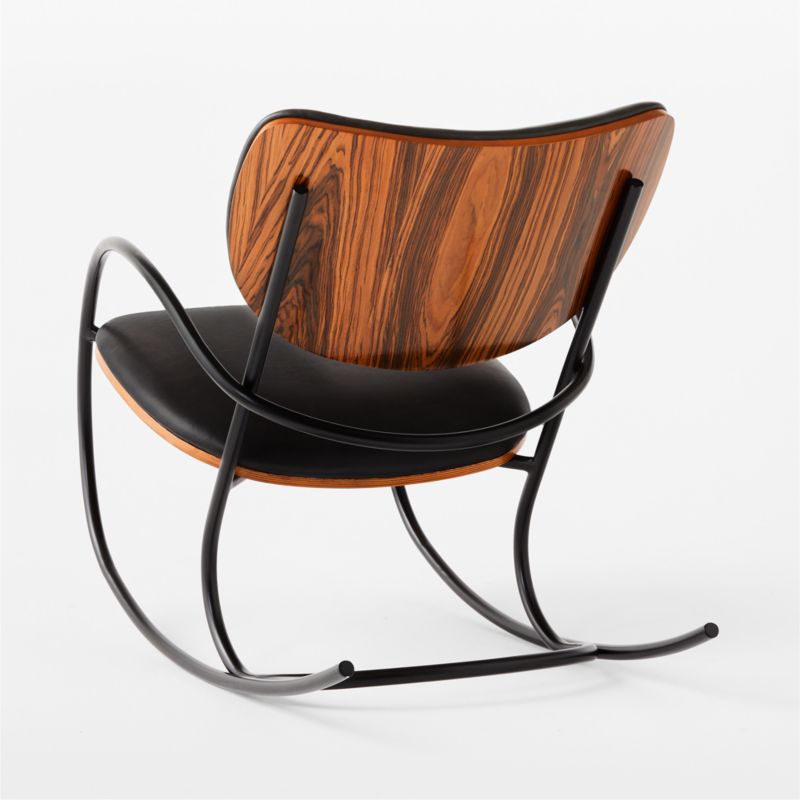 Bese Black Leather Rocking Chair - image 6 of 8