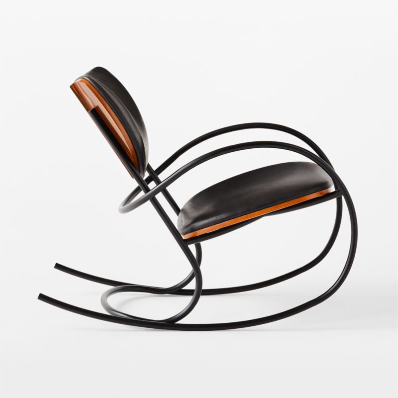 Bese Black Leather Rocking Chair - image 5 of 8