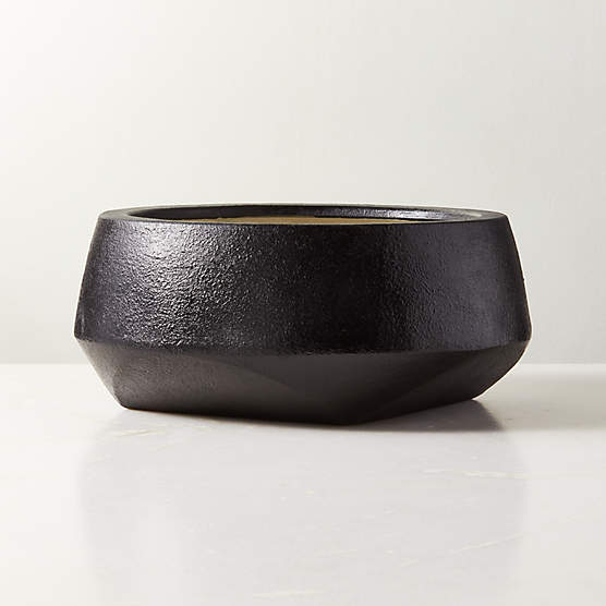 Bethel Black Ceramic Wide Indoor Planter