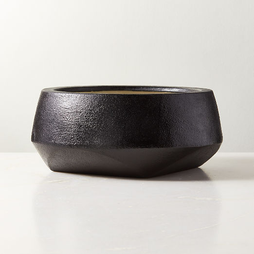 Bethel Black Ceramic Wide Indoor Planter