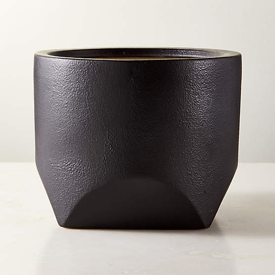 Bethel Black Ceramic Tall Indoor Planter