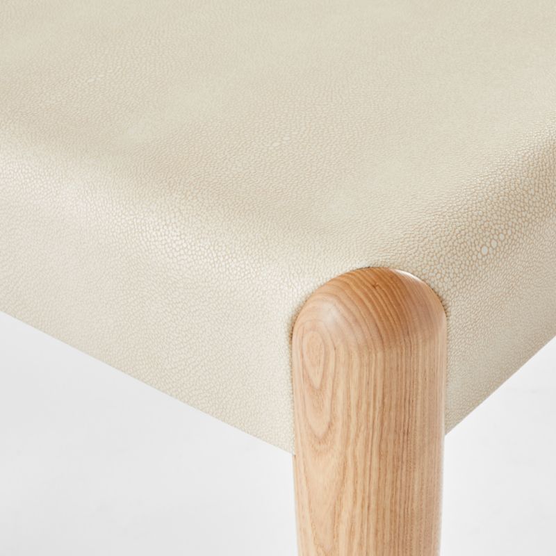 Beto White Shagreen Desk with Drawer - image 10 of 11