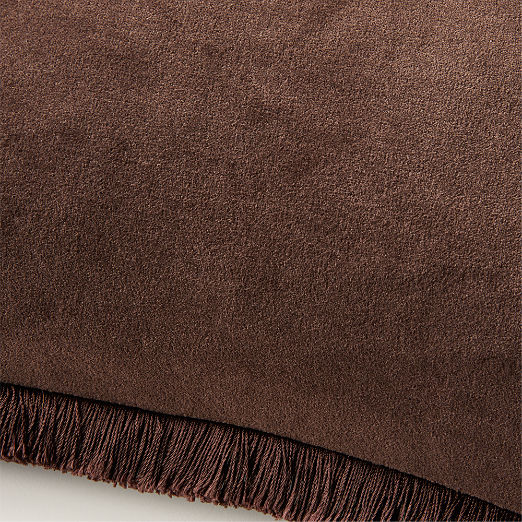 Bettie Chocolate Brown Velvet Throw Pillow 23"