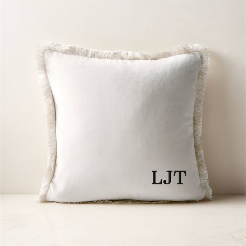 Bettie Warm White Velvet Throw Pillow with Down-Alternative Insert 18'' - image 1 of 6