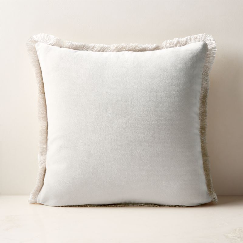 View Bettie Warm White Velvet Throw Pillow with Down-Alternative Insert 20"x20" details