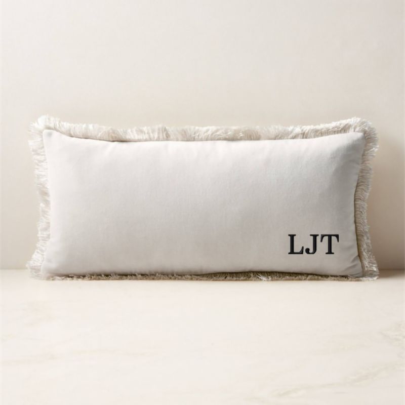 Bettie Warm White Velvet Lumbar Pillow with Feather-Down Insert 23''x11'' - image 2 of 6