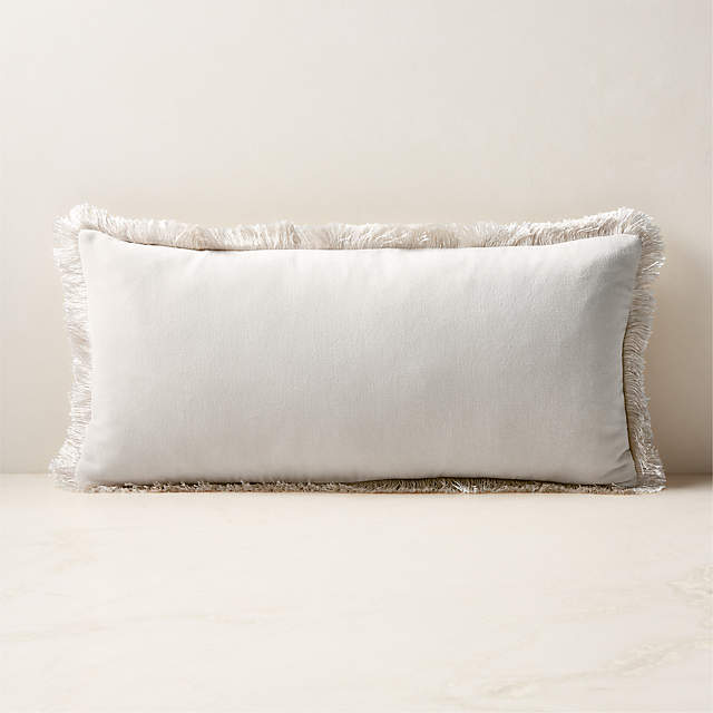 Bettie Warm White Velvet Throw Pillow with Feather Down Insert 23