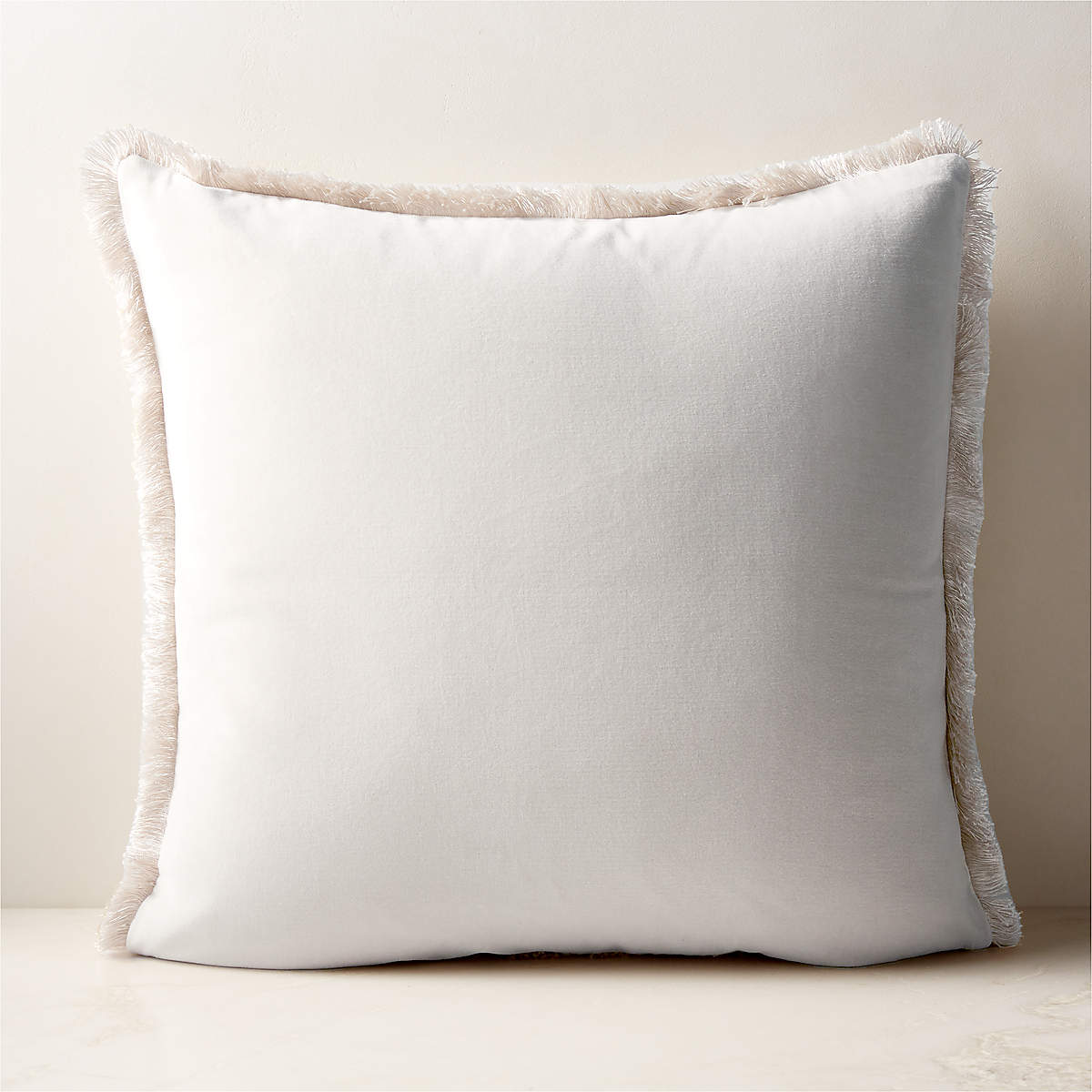 Bettie Warm White Velvet Throw Pillow with FeatherDown Insert 26'' + Reviews CB2