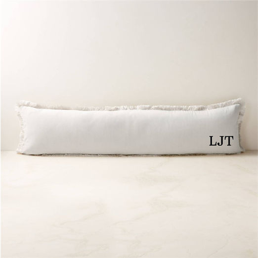 Bettie Warm White Velvet Lumbar Pillow Cover 48"x12"