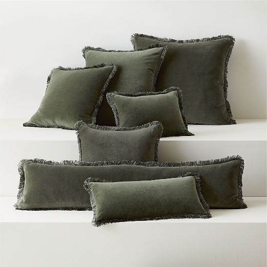 Bettie Forest Green Velvet Lumbar Pillow Cover 48"x12"