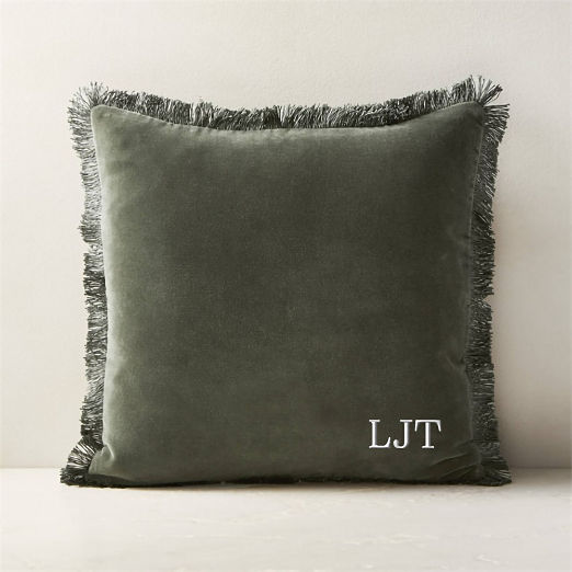 Bettie Forest Green Velvet Throw Pillow Cover 18"x18"