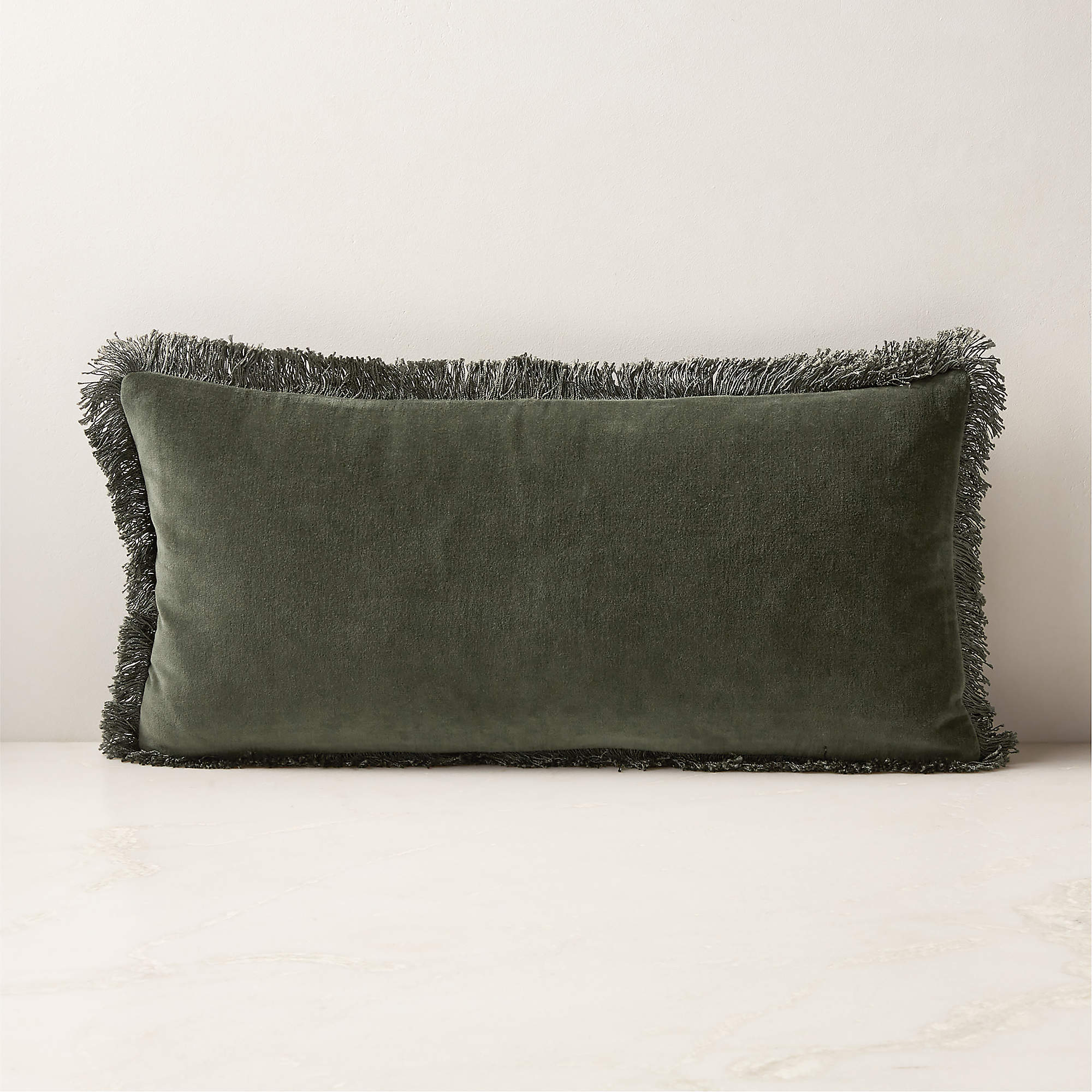 Bettie Forest Green Velvet Throw Pillow with FeatherDown Insert 23