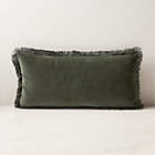 Talita Mink Brown Wool and Silk Lumbar Pillow with Down-Alternative Insert 23"x11"