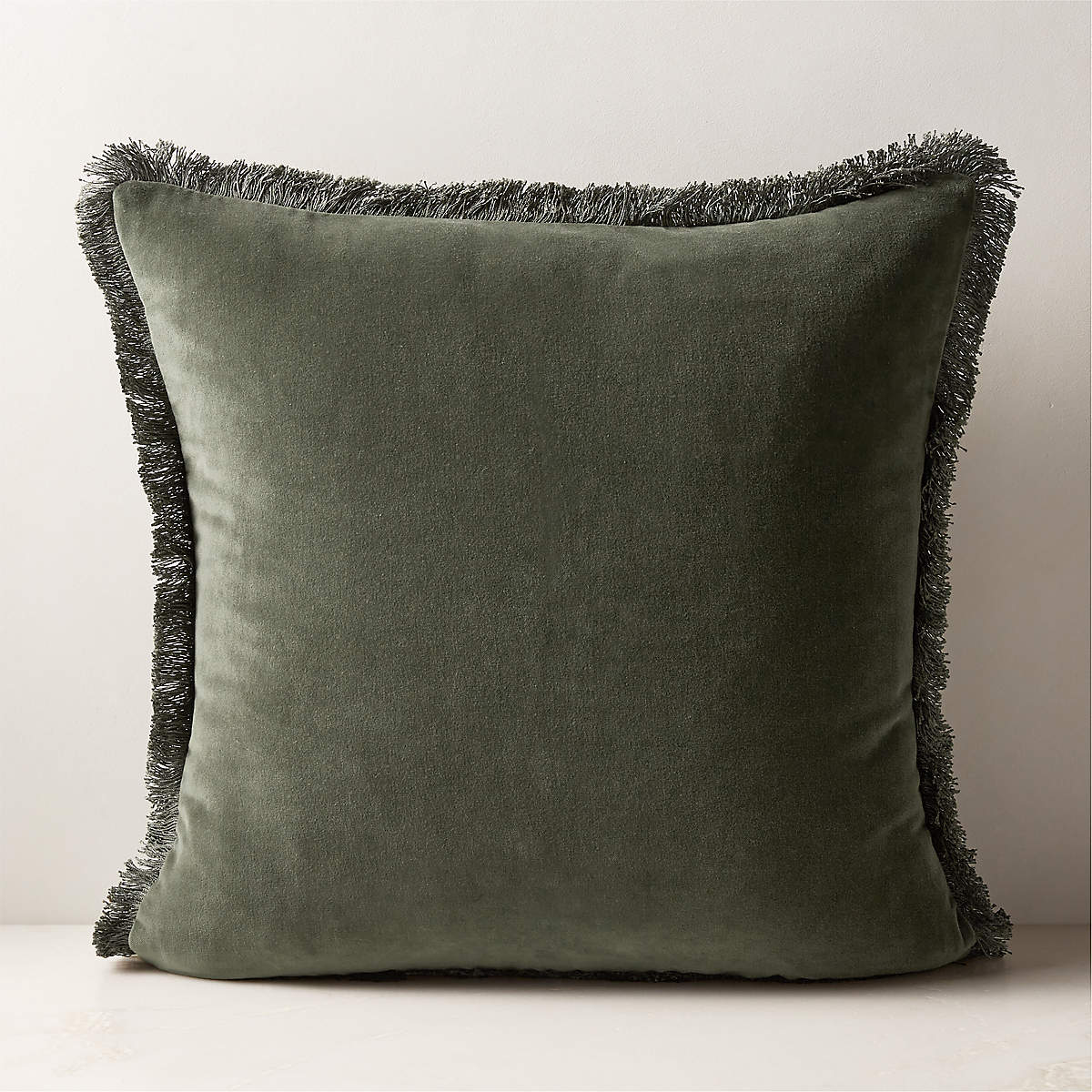 Bettie Forest Green Velvet Throw Pillow with DownAlternative Insert 23