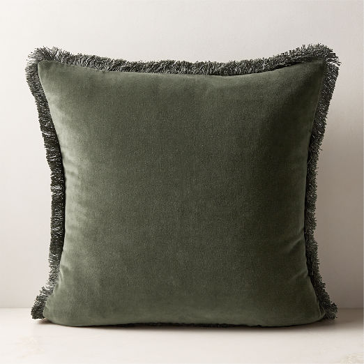 Bettie Forest Green Velvet Throw Pillow Cover 20"