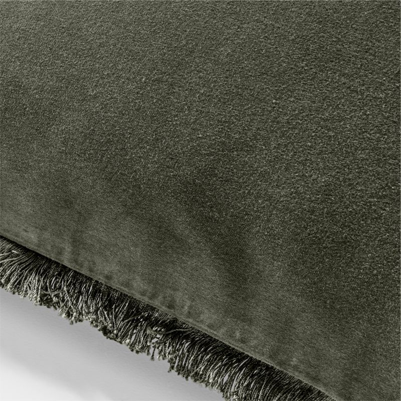 Bettie Forest Green Velvet Lumbar Pillow with Feather-Down Insert 48''x12'' - image 3 of 8