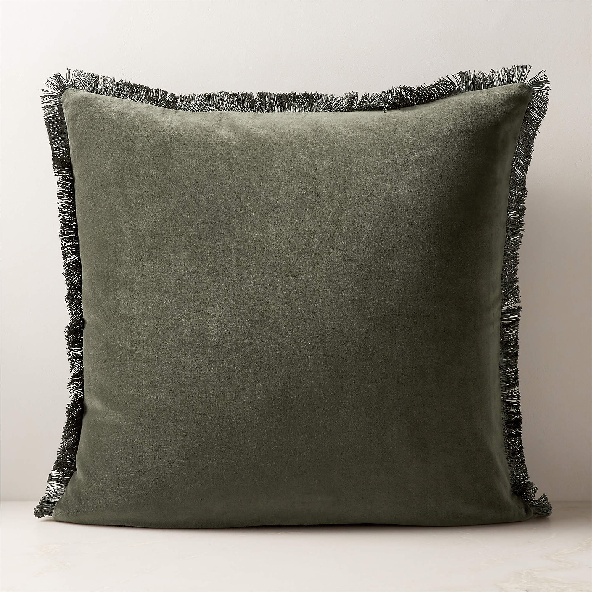 Bettie Forest Green Velvet Throw Pillow with FeatherDown Insert 26