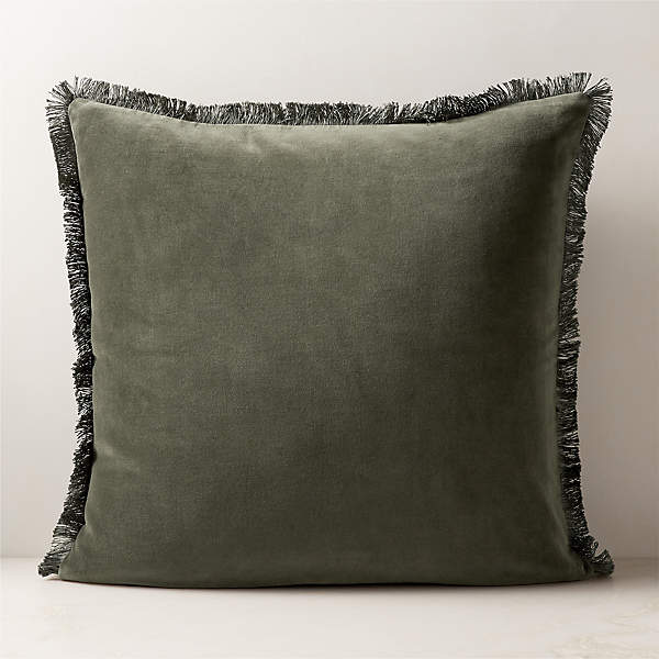 Bettie Forest Green Velvet Throw Pillow with Feather Down Insert 26