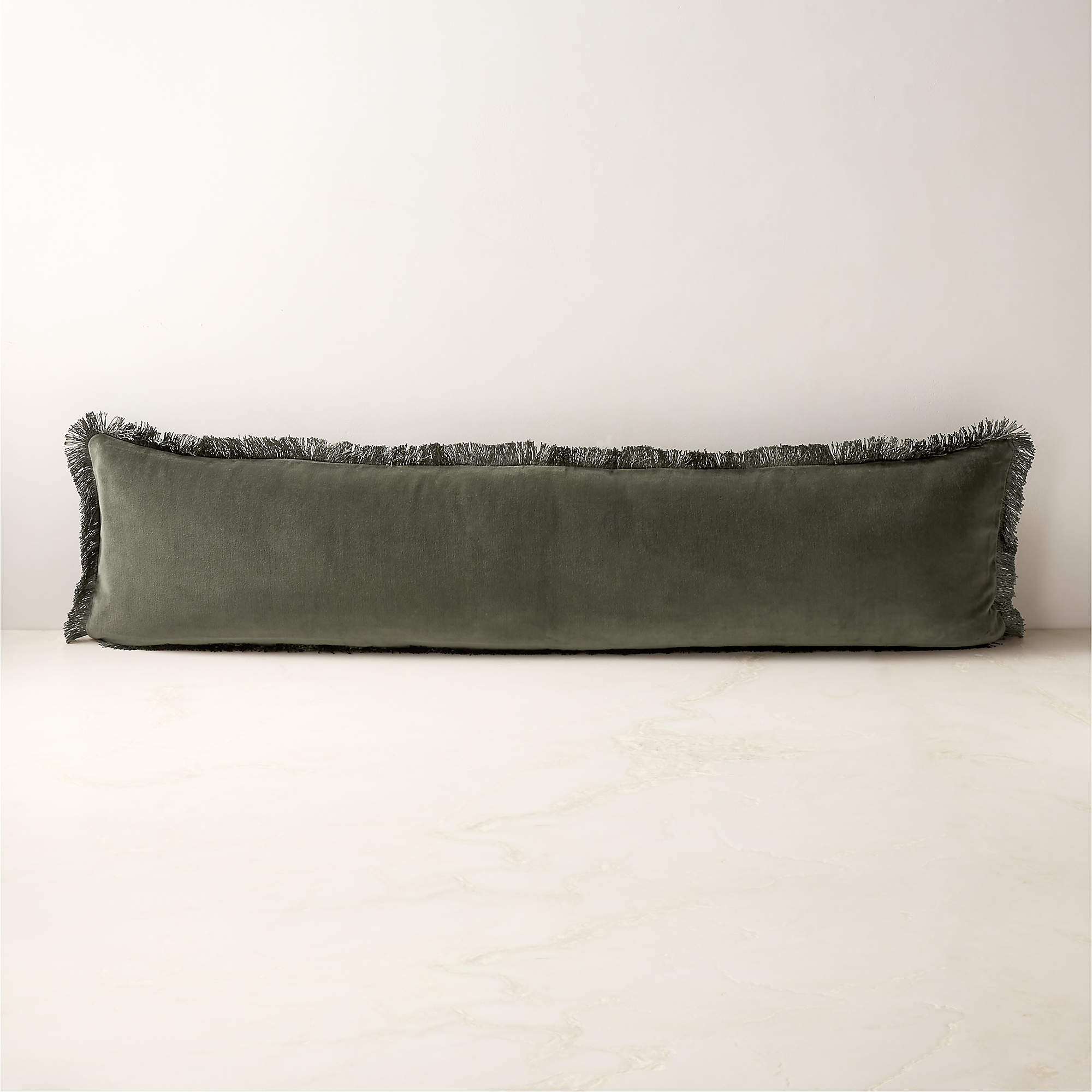 Bettie Forest Green Velvet Throw Pillow with FeatherDown Insert 48