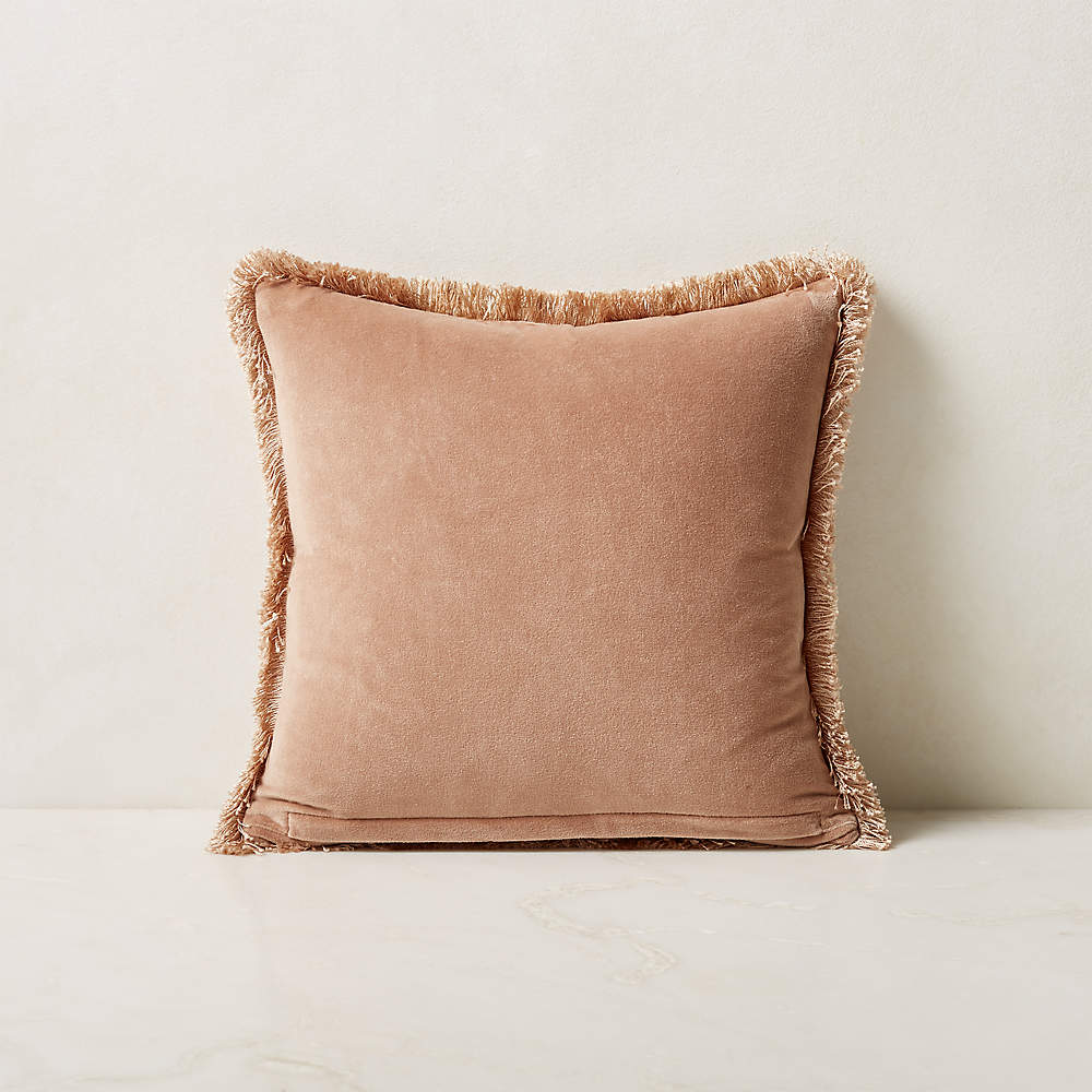 Blush Pink Velvet Throw Pillow Cover