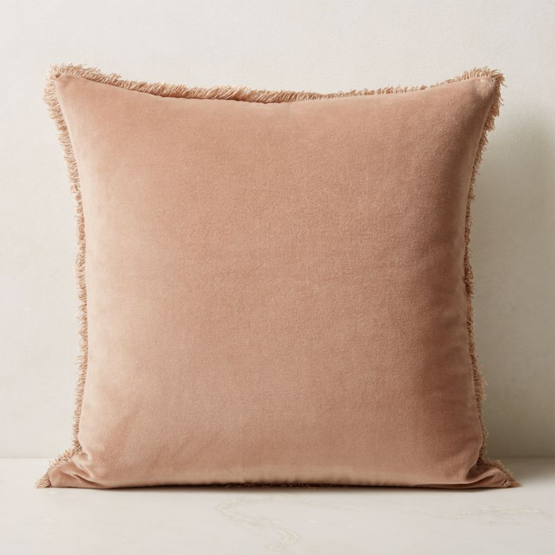 View Bettie Light Brown Velvet Throw Pillow with Down-Alternative Insert 23'' details