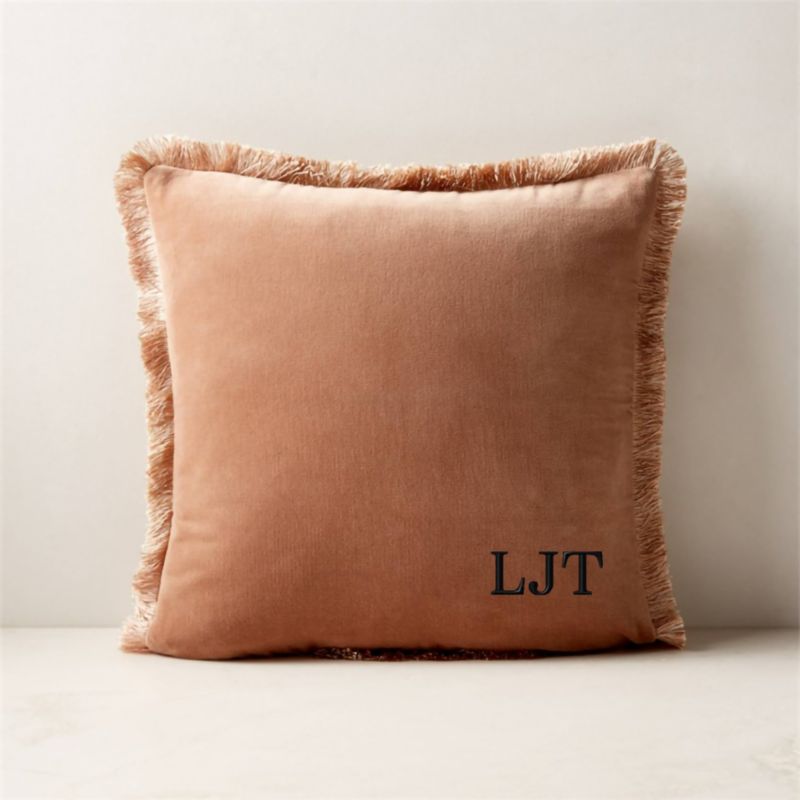 Bettie Light Brown Velvet Throw Pillow with Down-Alternative Insert 18'' - image 1 of 5