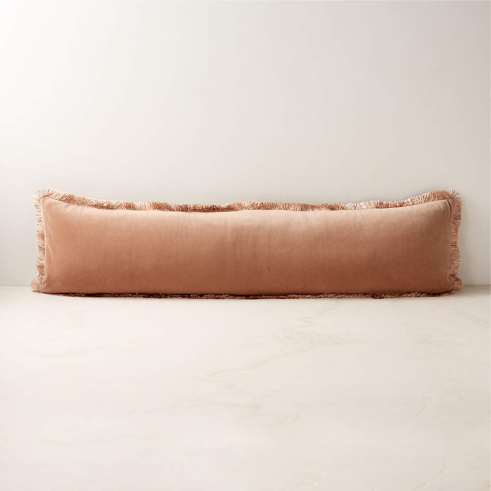 Bettie Light Brown Velvet Throw Pillow with Down Alternative