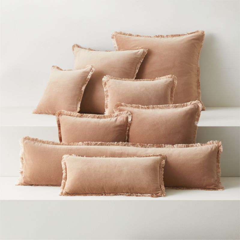 Blush velvet lumbar pillow hotsell