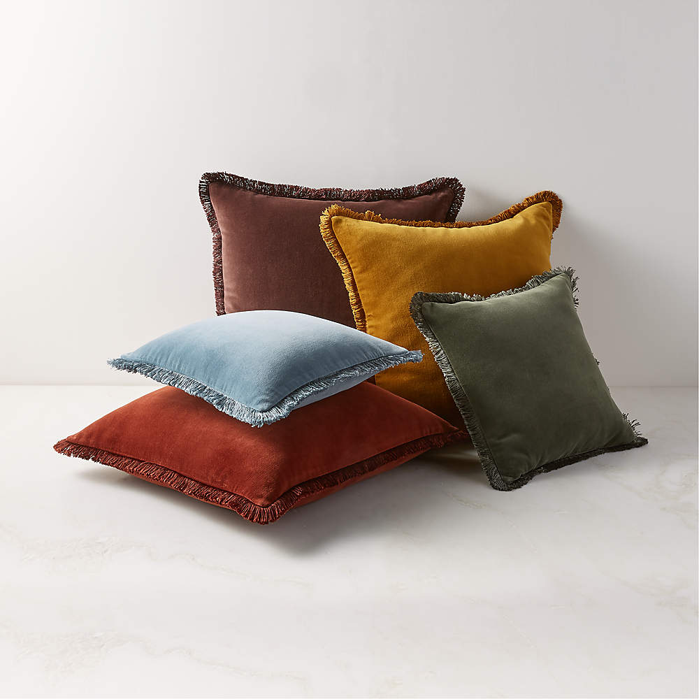 Rust velvet best sale lumbar pillow