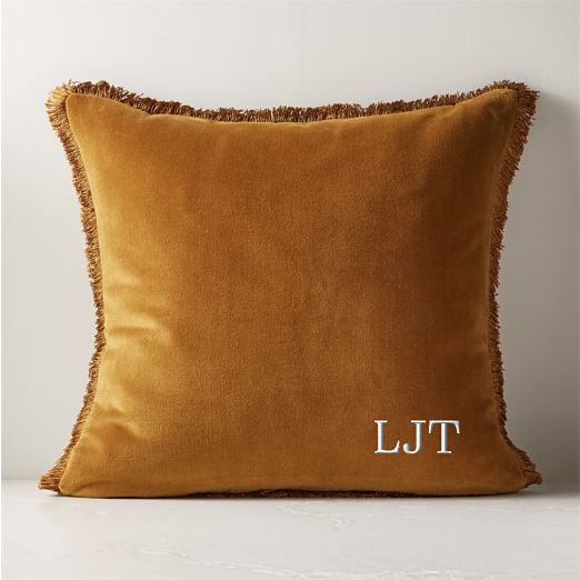 Bettie Tapenade Yellow Velvet Throw Pillow with Down-Alternative Insert 23"