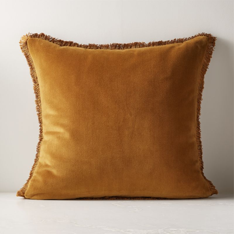 Bettie Tapenade Yellow Velvet Throw Pillow Cover 23 Reviews CB2