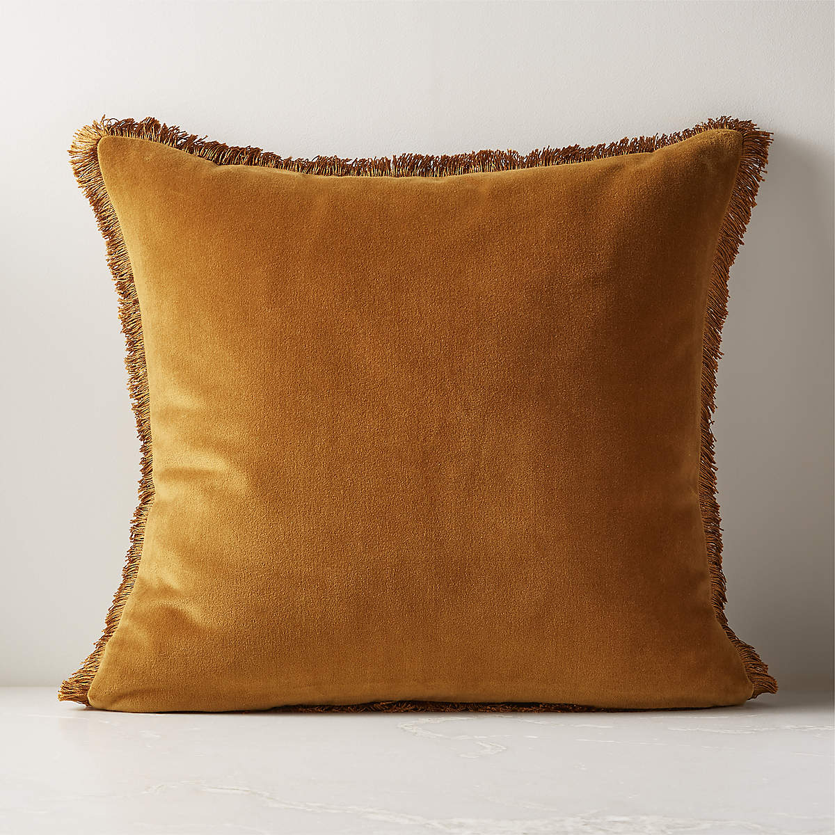Bettie Mustard Yellow Modern Throw Pillow with FeatherDown Insert 23" + Reviews CB2