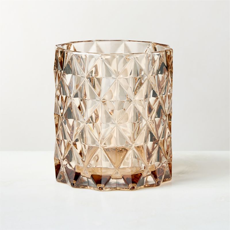 Betty Amber Glass Hurricane Candle Holder Small - image 2 of 4