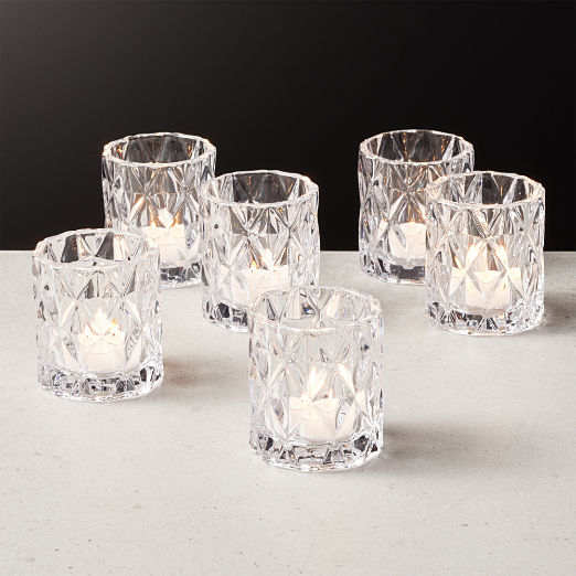 Betty Glass Tealight Candle Holder Set of 6