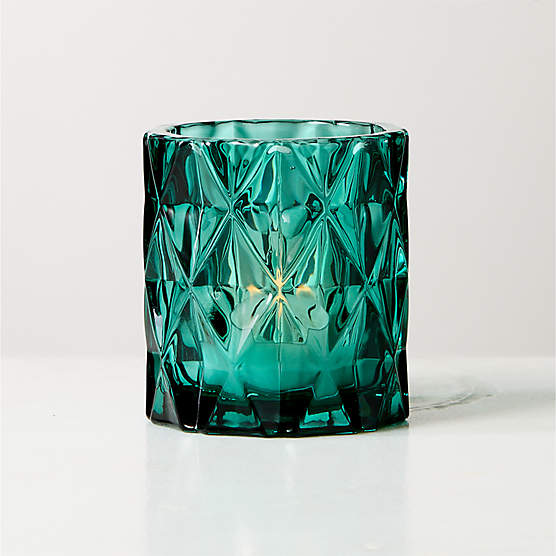 Betty Green Glass Tealight Candle Holder
