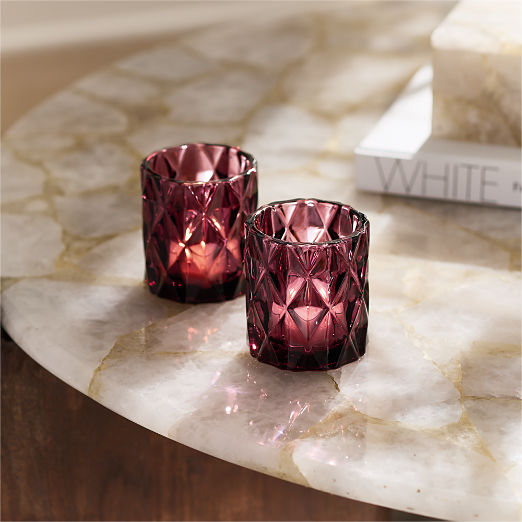 Betty Red Glass Tealight Candle Holders Set of 6