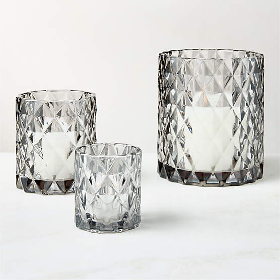 Betty Smoked Glass Candle Holders Set of 3