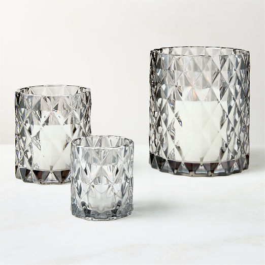 Betty Smoked Glass Candle Holders