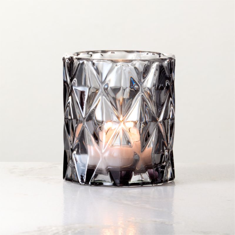 Betty Smoked Glass Tealight Candle Holders Set of 6 - image 2 of 9