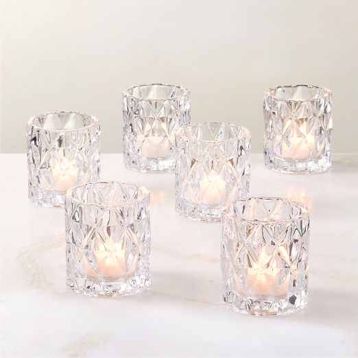 Betty Clear Glass Tealight Candle Holder Set of 6