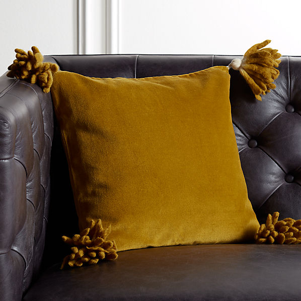 mustard yellow sofa pillows