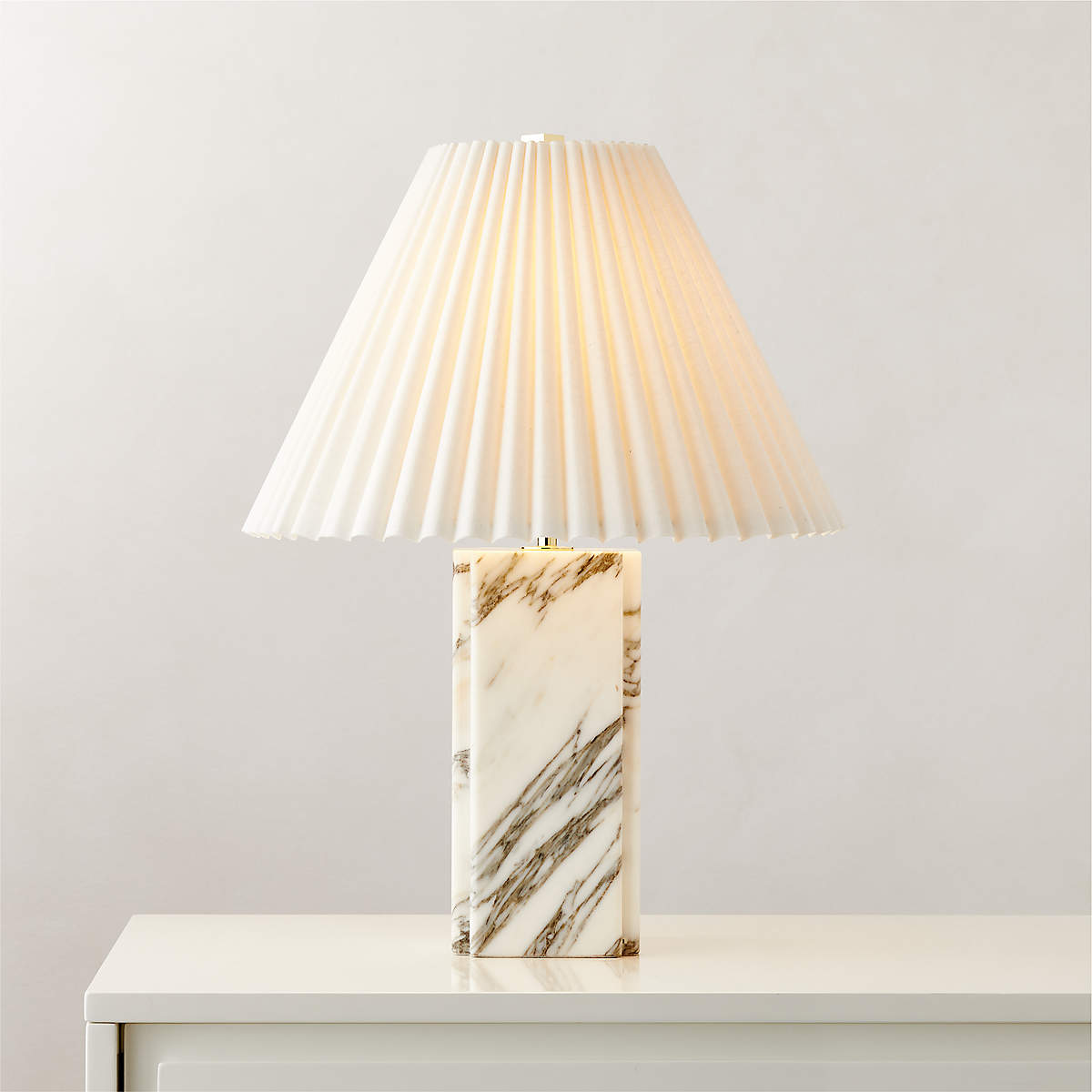 Bianca White Marble Table Lamp + Reviews | CB2