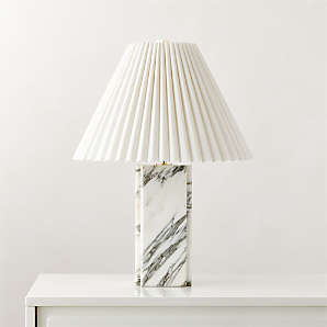 Aesthetic Conical Shade Lamp with White Marble Base - WallMantra