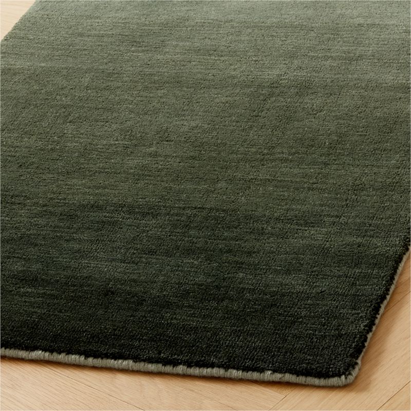 Bicoastal Handwoven Green Wool Runner Rug 2.5'x8' - image 2 of 6