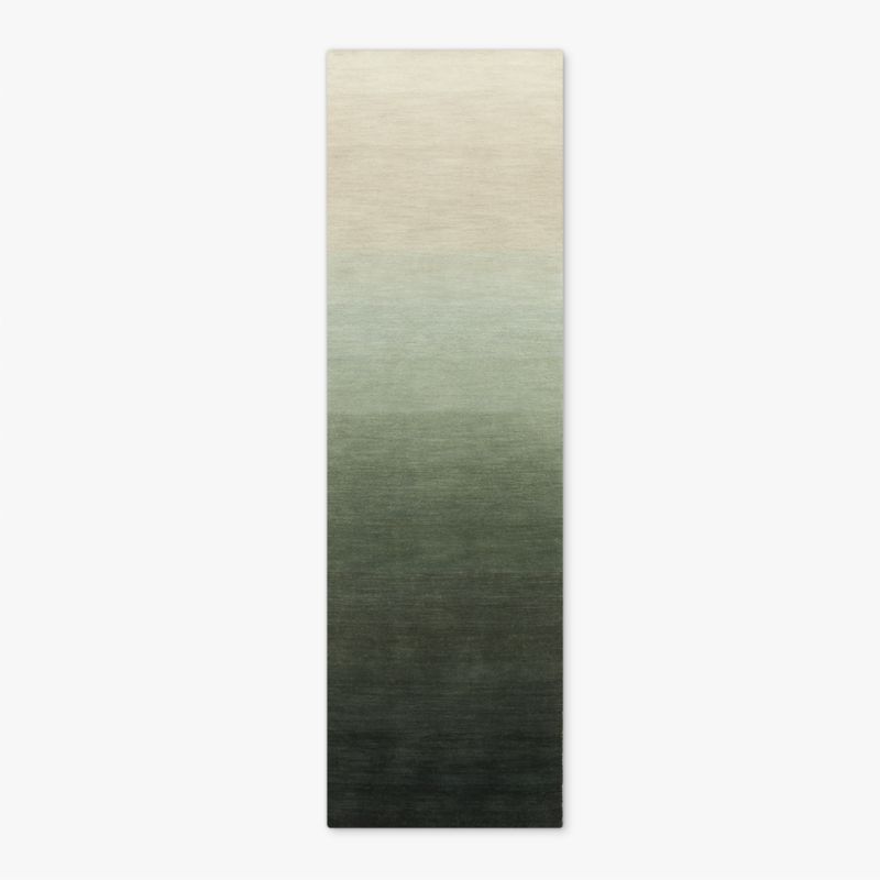 Bicoastal Handwoven Green Wool Runner Rug 2.5'x8' - image 0 of 6