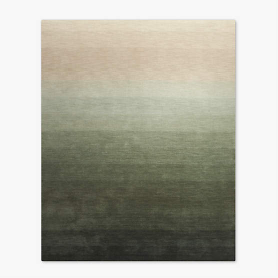 Bicoastal Handwoven Green Wool Area Rug 8'x10'