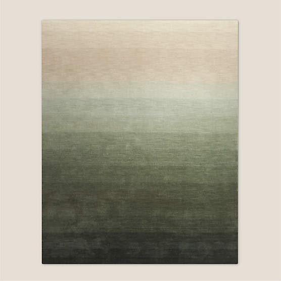 Bicoastal Handwoven Green Wool Area Rug 8'x10'