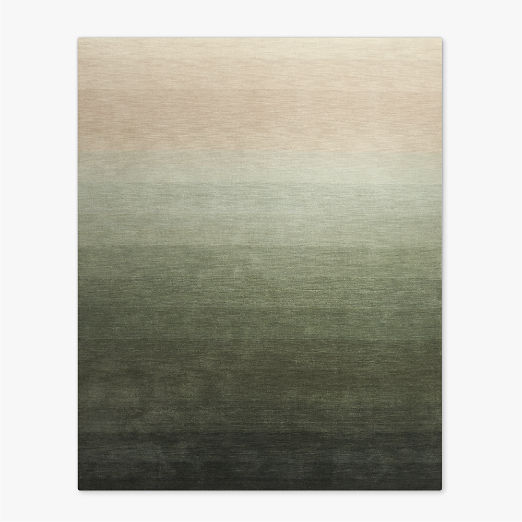 Bicoastal Handwoven Green Ombre Wool Area Rug