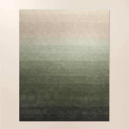 Bicoastal Handwoven Green Ombre Wool Area Rug