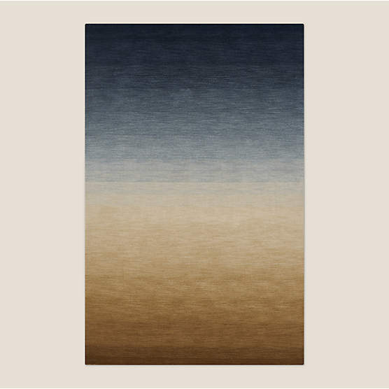 Bicoastal Handwoven Navy Wool Area Rug 8'x10'